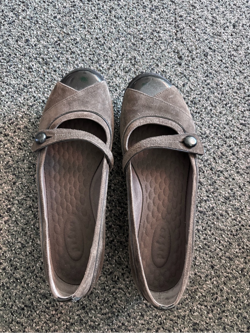 Comfortable Brown Suede Mary Jane Flats